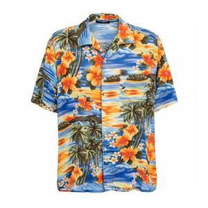 Suxxess Tropical Hawaiian Aloha Button Down Vintage Multicolor Men’s Large Shirt